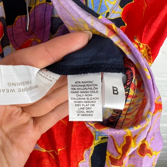 Ann Taylor LOFT Romper Jumpsuit Tropical with Pockets Multicolor Size XS Petite - Picture 5 of 6